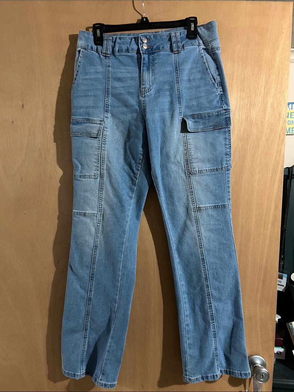 Madden NTC Light Blue Cargo Jeans - Classic Wide Leg Style